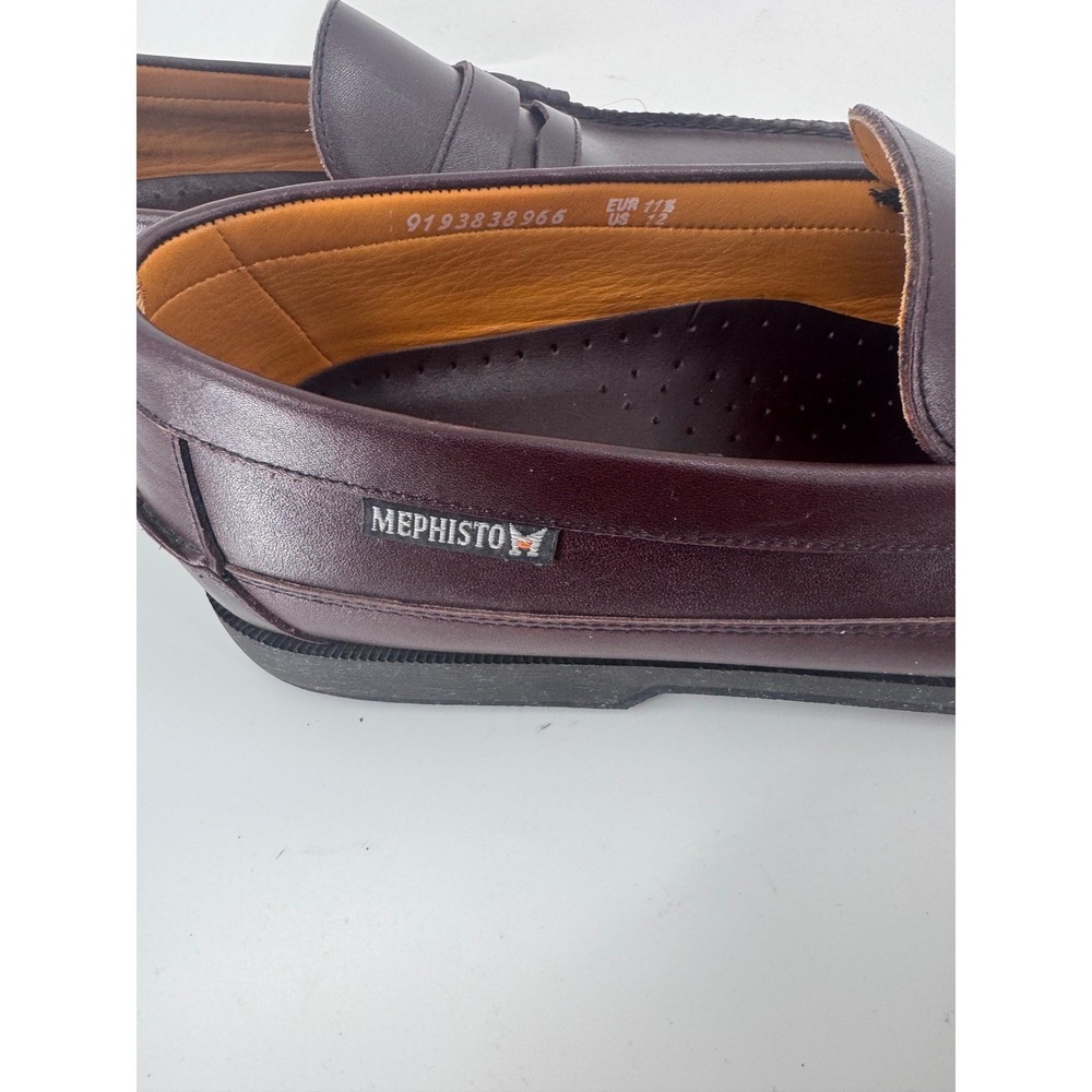 Mephisto Spinnaker Mens Dark Brown/Wine Leather Penny Loafers Air-Relax Shoes 12 - Picture 5 of 11